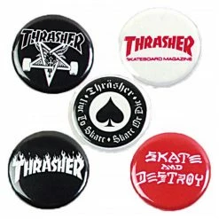 Thrasher Badges - Logo Buttons (5 Pack)