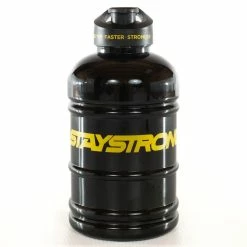 Stay Strong Word Canister Bottle - Black/ Yellow