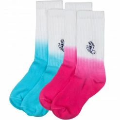 Santa Cruz Womens Mini Mono Hand Fade Socks (2 Pack) - Assorted