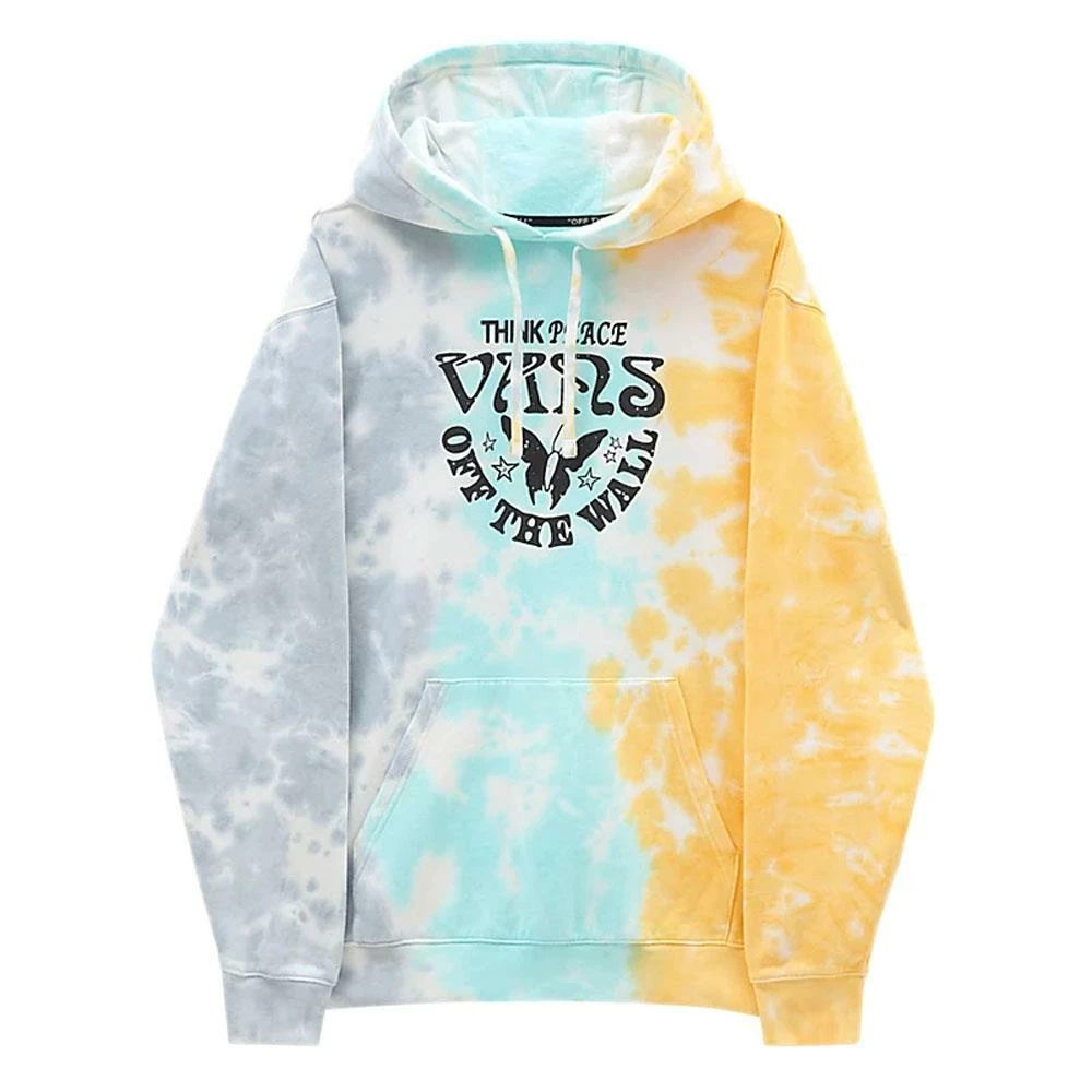 Vans Happy Thoughts Tie Dye Pullover Hoodie - Ashley Blue/Aqua Sky/Yolk Yellow 3 Vans Happy Thoughts Tie Dye Pullover Hoodie - Ashley Blue/Aqua Sky/Yolk Yellow