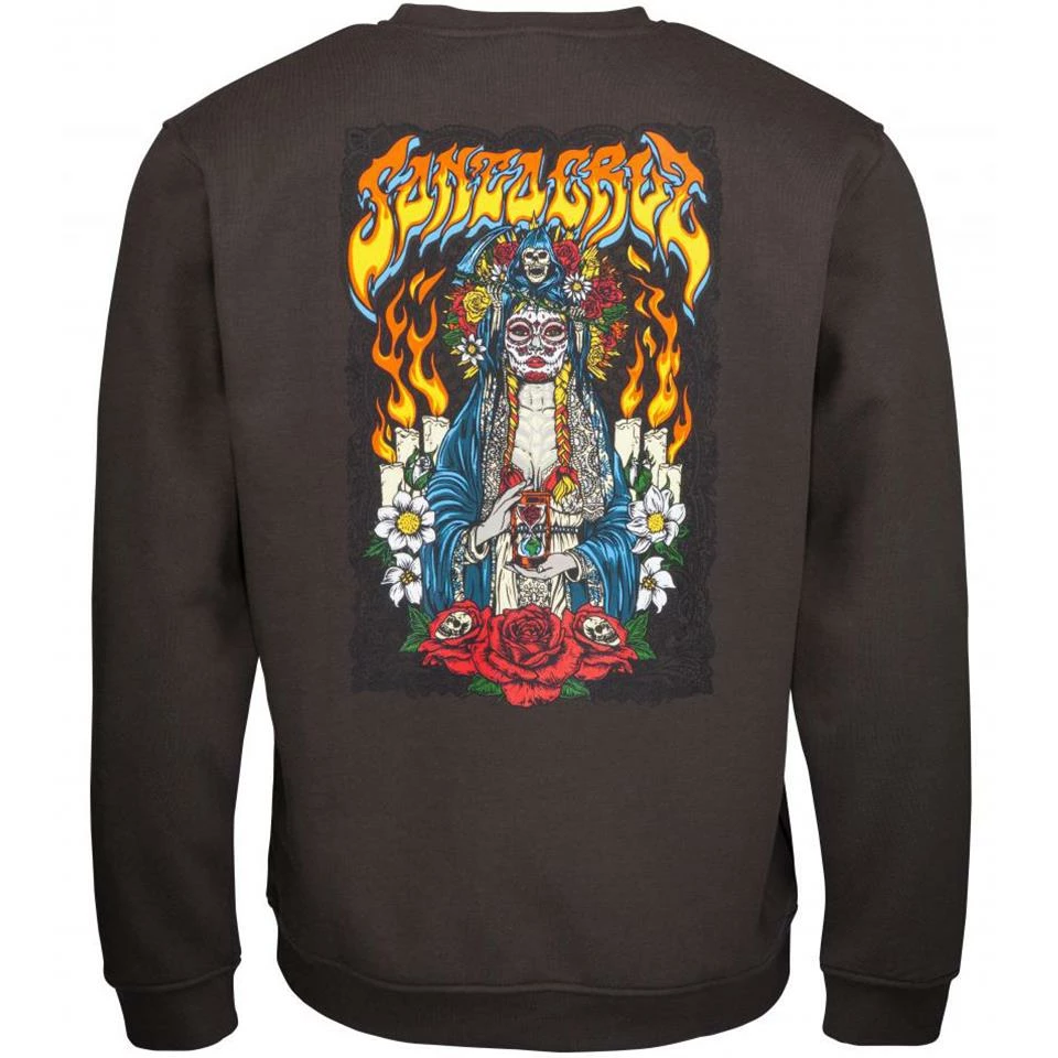 Santa Cruz Santa Muerte Crew - Washed Black 4 Santa Cruz Santa Muerte Crew - Washed Black - Image 2