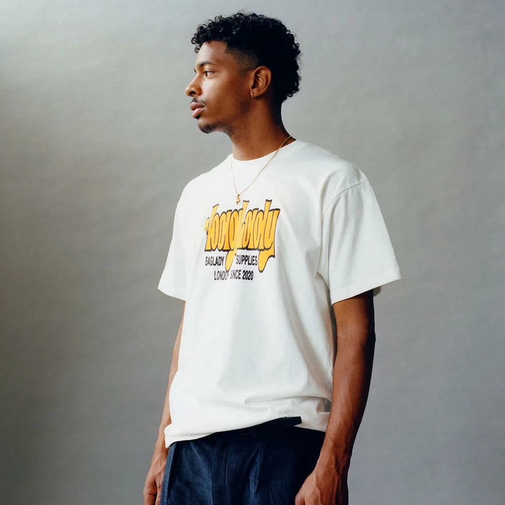 Baglady Stretch Logo T-Shirt - White 5 Baglady Stretch Logo T-Shirt - White - Image 3