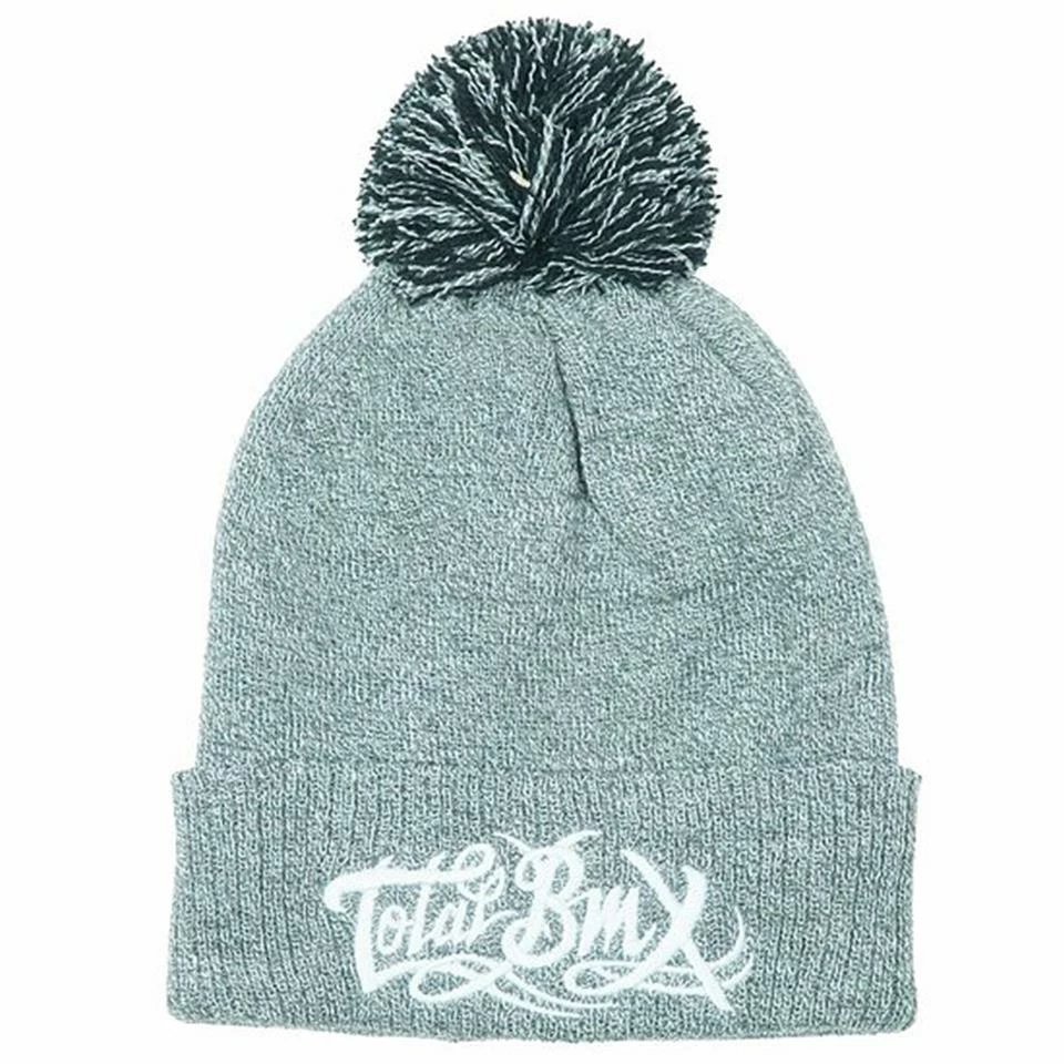Total-BMX Total BMX Bobble Beanie - Grey 3 Total-BMX Total BMX Bobble Beanie - Grey