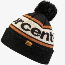 100% Rise Cuff Beanie With Pom Pom - Black/Grey