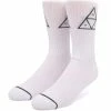 Huf Triple Triangle Crew Sock - White -Bikes sale 5344abab f110 4990 be96 e4fa198e9ed0