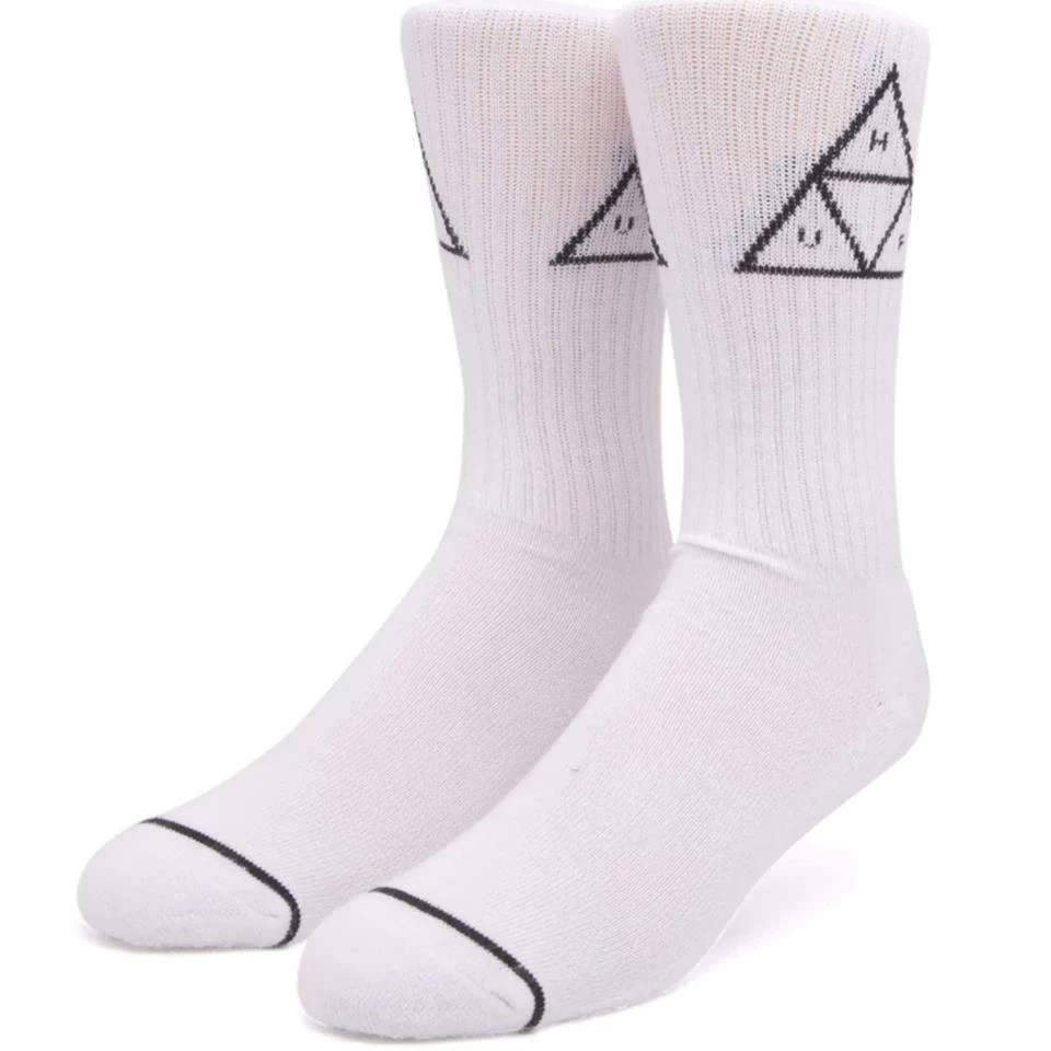 Huf Triple Triangle Crew Sock - White 3 Huf Triple Triangle Crew Sock - White