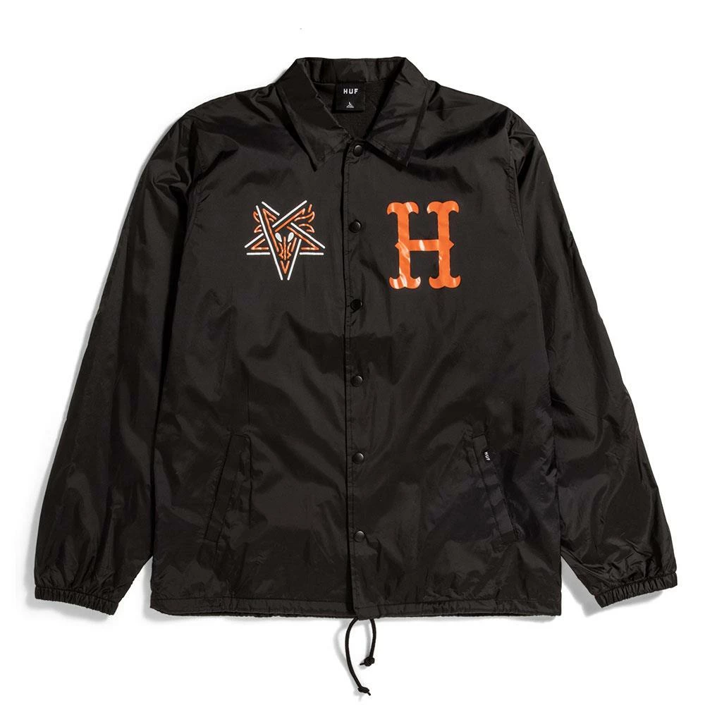 HUF X Thrasher Split Coaches Jacket - Black 3 HUF X Thrasher Split Coaches Jacket - Black