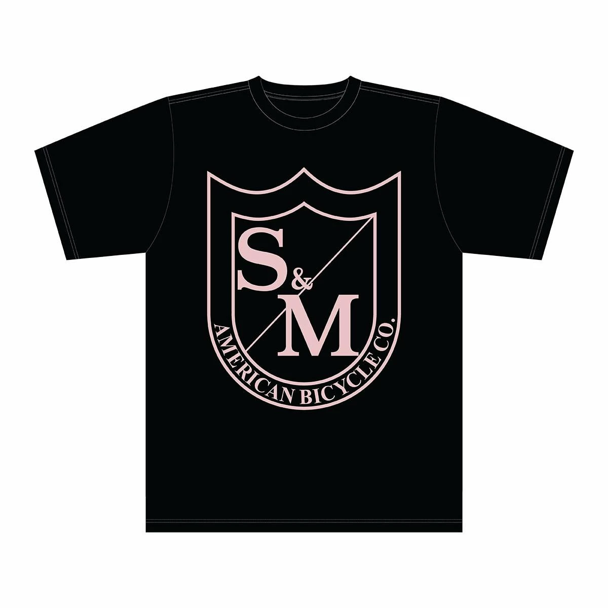 S&M Big Shield T-Shirt - Pink On Black 3 S&M Big Shield T-Shirt - Pink On Black