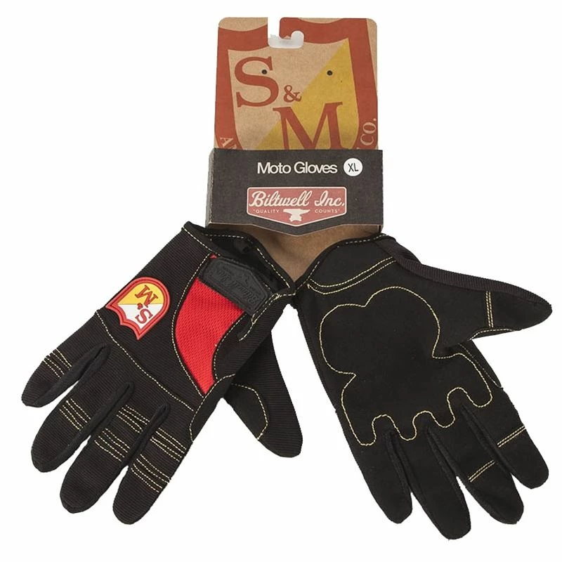 S&M Biltwell Shield Glove - Black/Red 3 S&M Biltwell Shield Glove - Black/Red