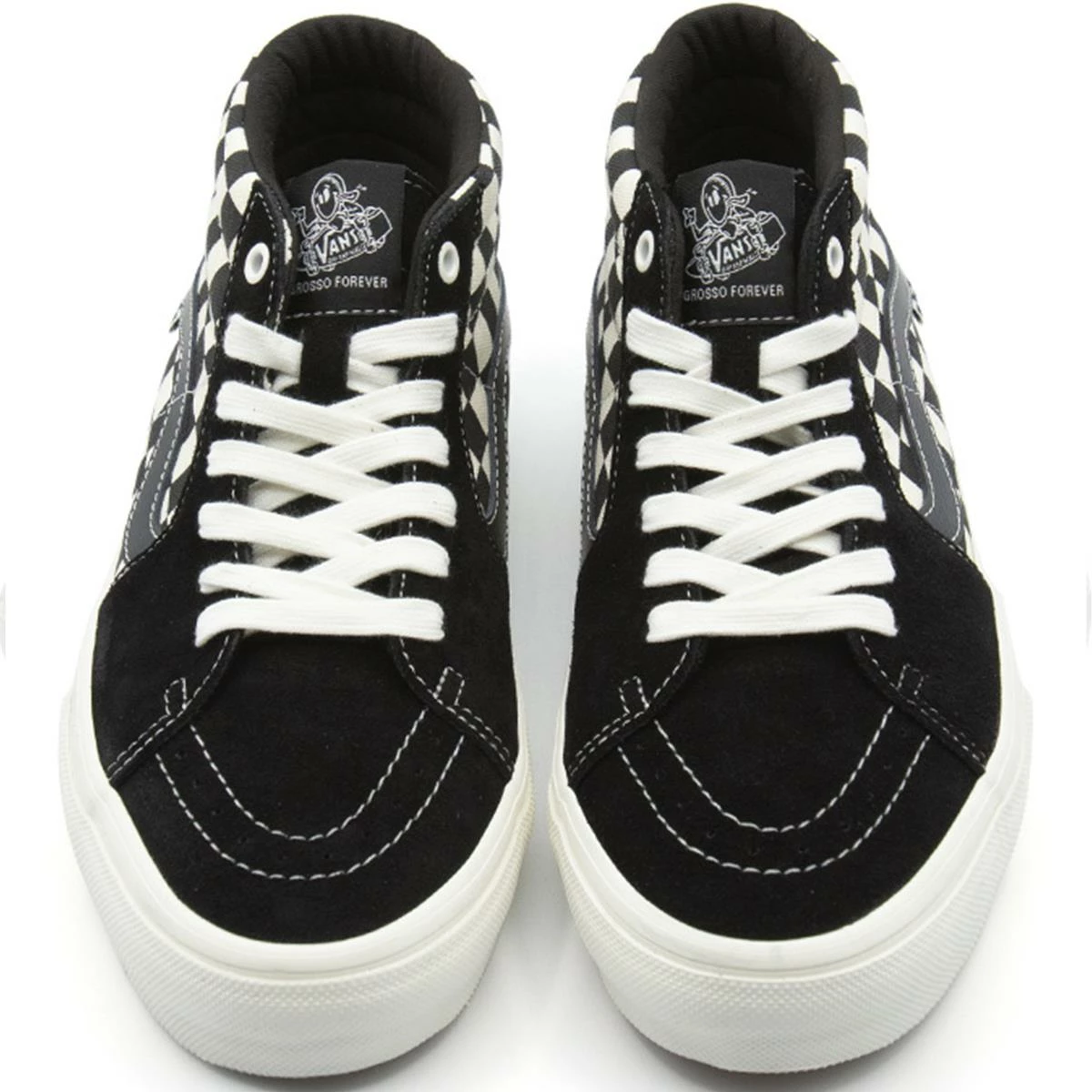 Vans Skate Grosso Mid - Checkerboard Black/Marshmallow 5 Vans Skate Grosso Mid - Checkerboard Black/Marshmallow - Image 3