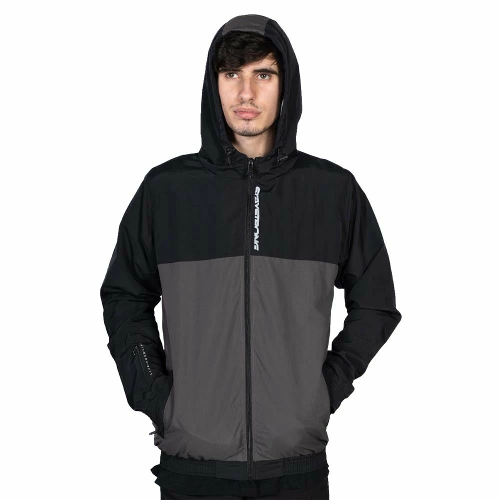 Stay Strong Cut Off Vertical Full Zip Jacket - Black/Grey 3 Stay Strong Cut Off Vertical Full Zip Jacket - Black/Grey