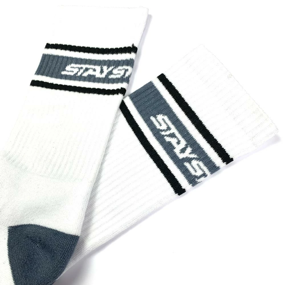 Stay Strong Stripe Socks -White 4 Stay Strong Stripe Socks -White - Image 2