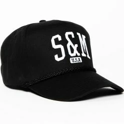 S&M SMU 5 Panel Snapback - Black
