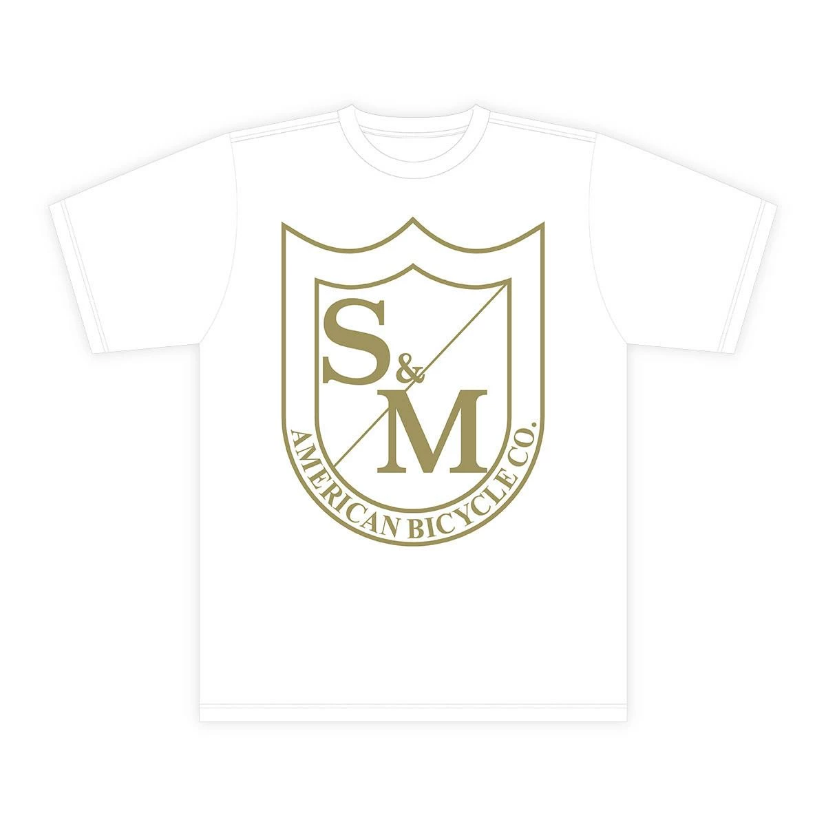 S&M Big Shield T-Shirt - Khaki On White 3 S&M Big Shield T-Shirt - Khaki On White