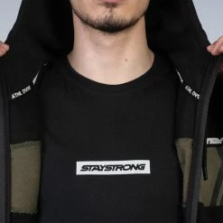 Stay Strong Cut Off Zip Hoodie - Black/Olive -Bikes sale c6dad2f9 1832 4df3 bf96 715c36ae6467