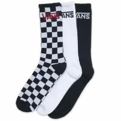 Vans Classic Crew Socks 3 Pack - Assorted Black Checkerboard