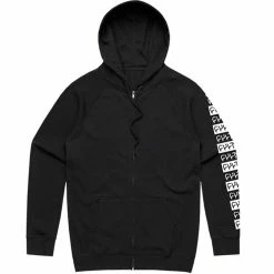 Cult Pattern Zip Up Hoodie - Black