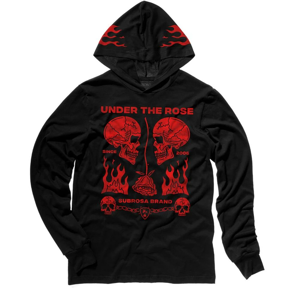 Subrosa Rose Malone Hooded Long Sleeve T-Shirt - Black 3 Subrosa Rose Malone Hooded Long Sleeve T-Shirt - Black