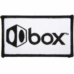 Box Iron On Race Patch - White