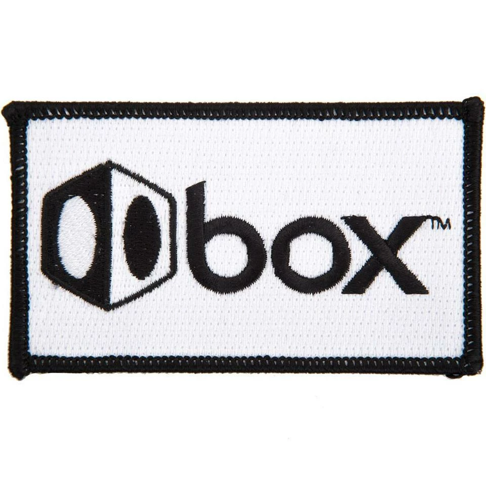 Box Iron On Race Patch - White 3 Box Iron On Race Patch - White